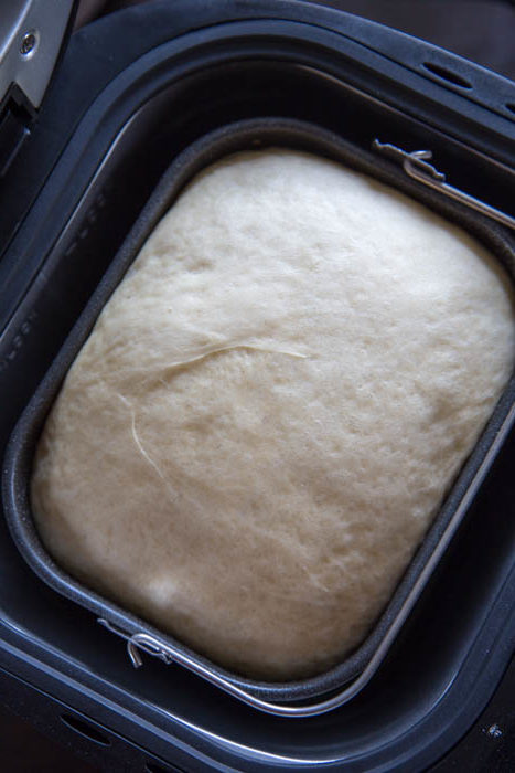 photo of the finished dough in the machine