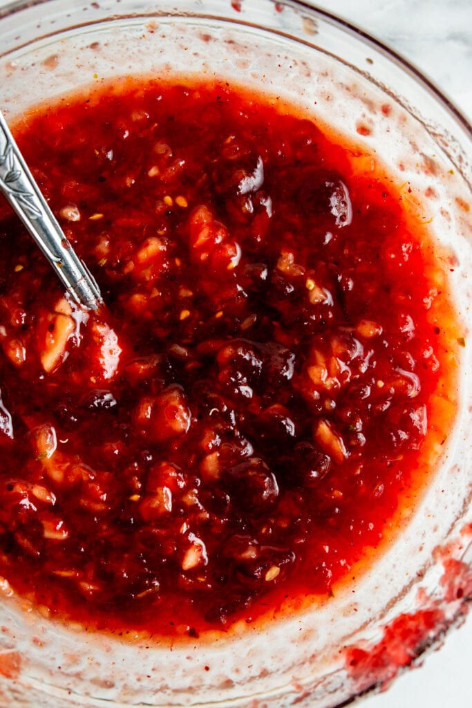 Sauce in a bowl