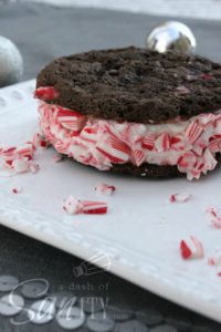 Rudolph’s Chocolate Candy Cane Ice Cream Sandwich