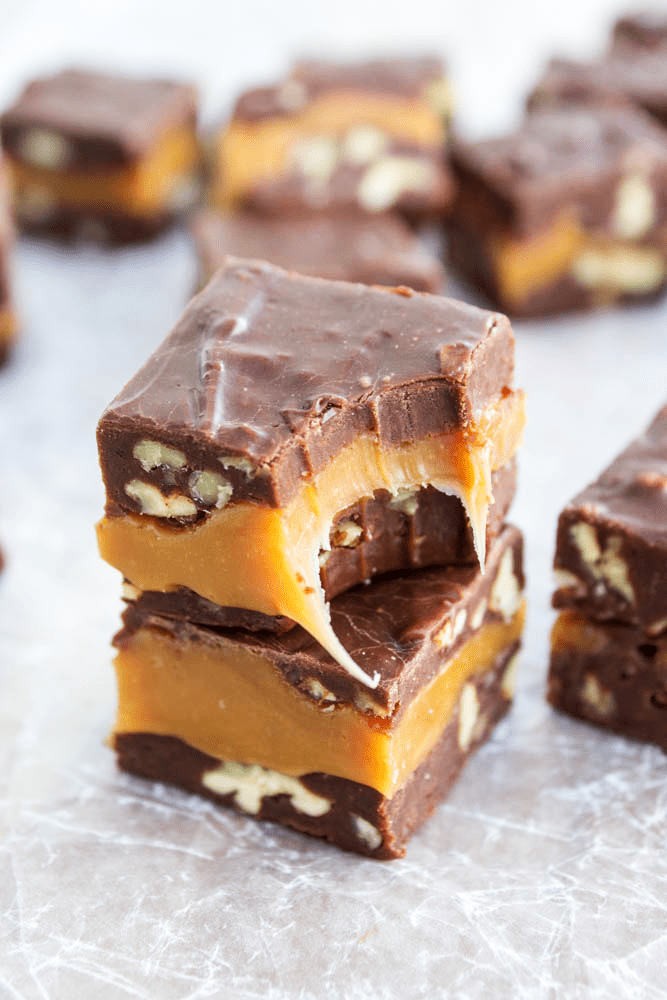 stack of turtle fudge