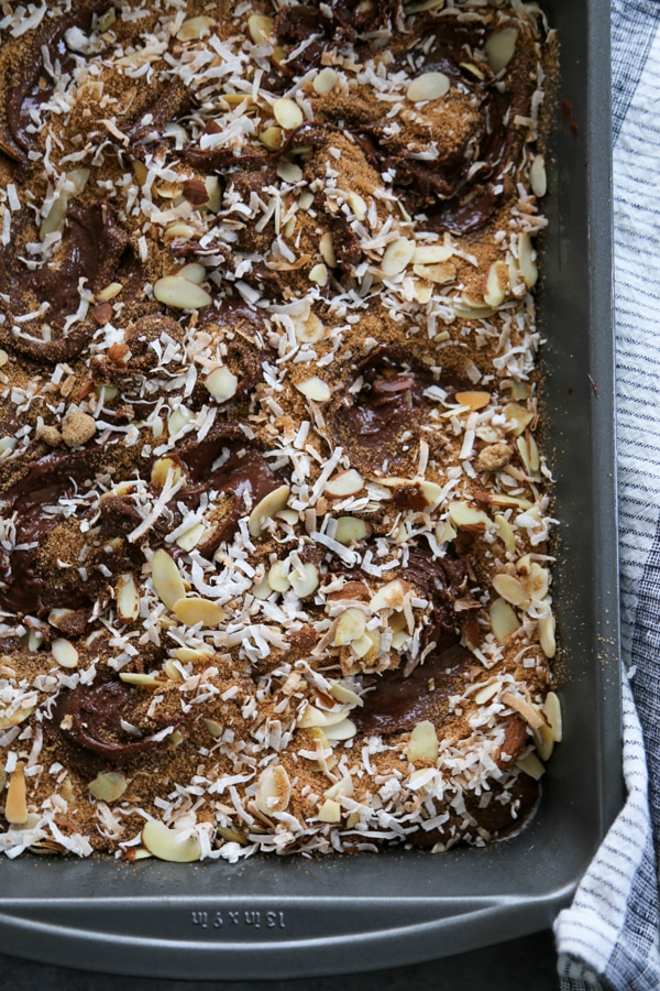 top view of coffee cake before it is cooked