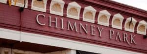 chimney peak restaurant sign on building