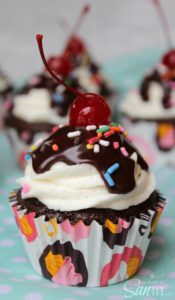 Banana Split Cupcakes