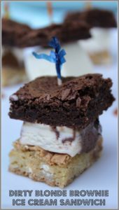 Dirty Blonde Brownie Ice-Cream Sandwiches