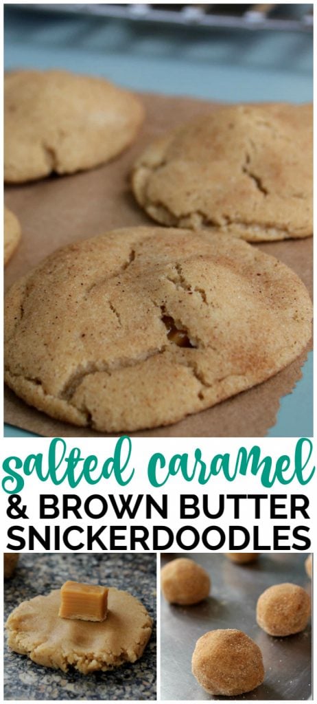 Salted Caramel & Brown Butter Snickerdoodles pinterest image