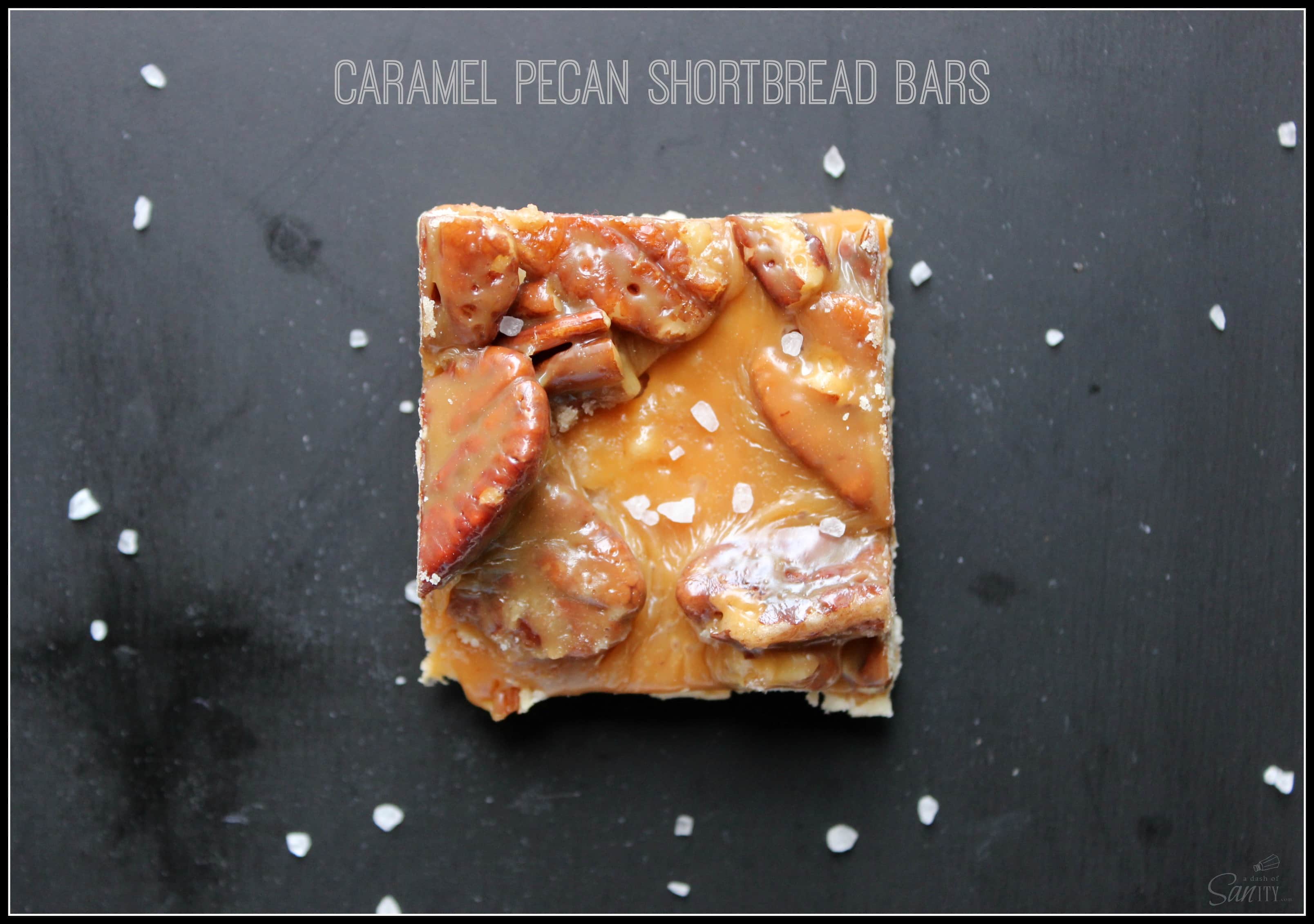 Caramel Pecan Shortbread Bars is a simple, sweet, and salty dessert. With caramel, pecans, and shortbread underneath, it is a candy bar in the making. Caramel Pecan Shortbread Bars