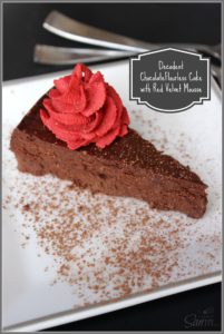 Decadent Chocolate Flourless Cake with Red Velvet Mousse