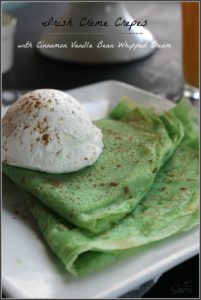 Irish Crème Crepes with Cinnamon Vanilla Bean Whipped Cream