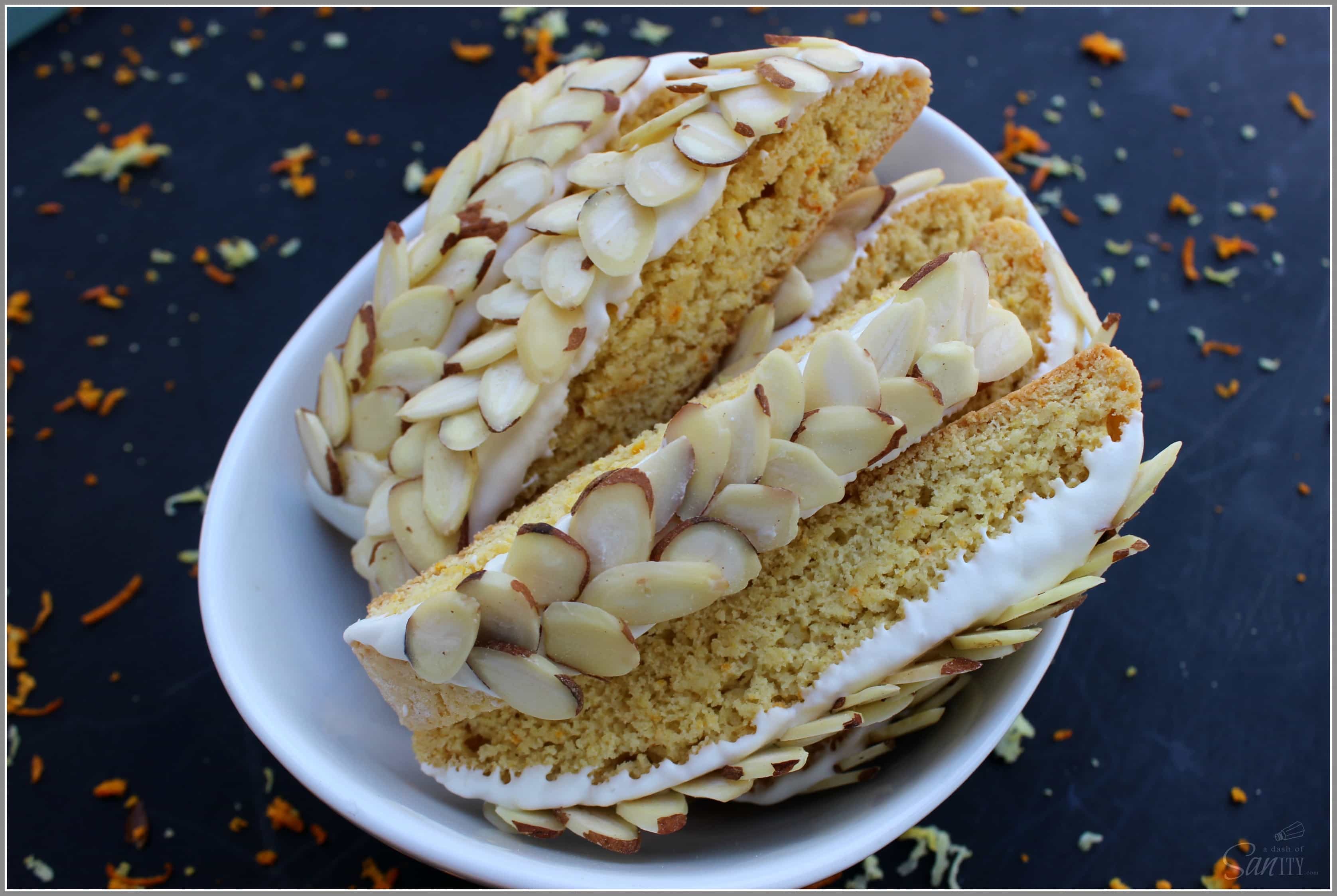Almond Citrus Biscotti is a classic Italian cookie with a delightful blend of orange and lemon zest. Great for a snack, tea, or breakfast.