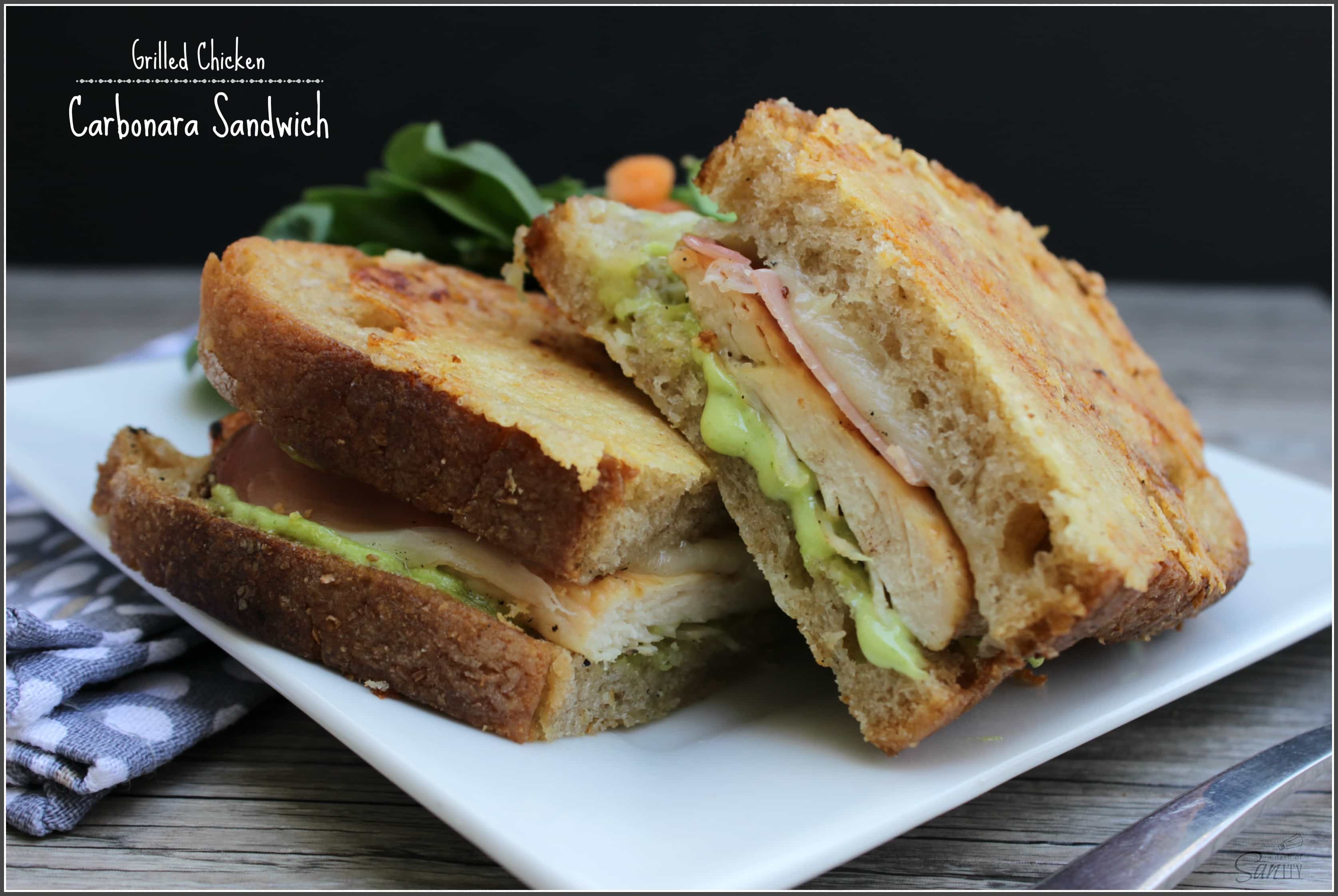 Grilled Chicken Carbonara Sandwich