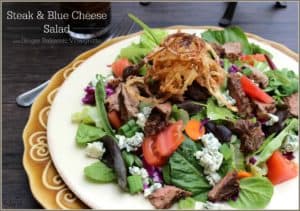 Steak & Blue Cheese Salad with Ginger Balsamic Vinaigrette