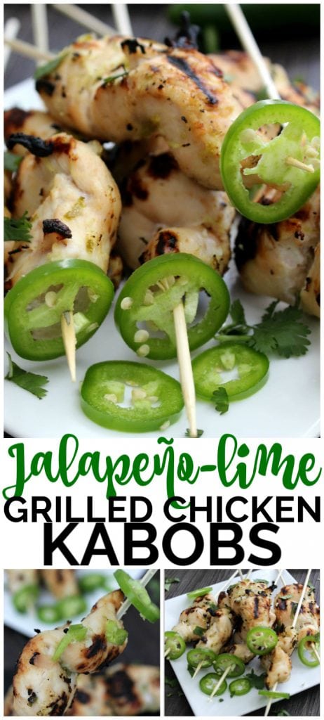 Jalapeño-Lime Grilled Chicken Kabobs pinterest image