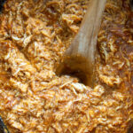 slow cooker bbq chicken recipe top view