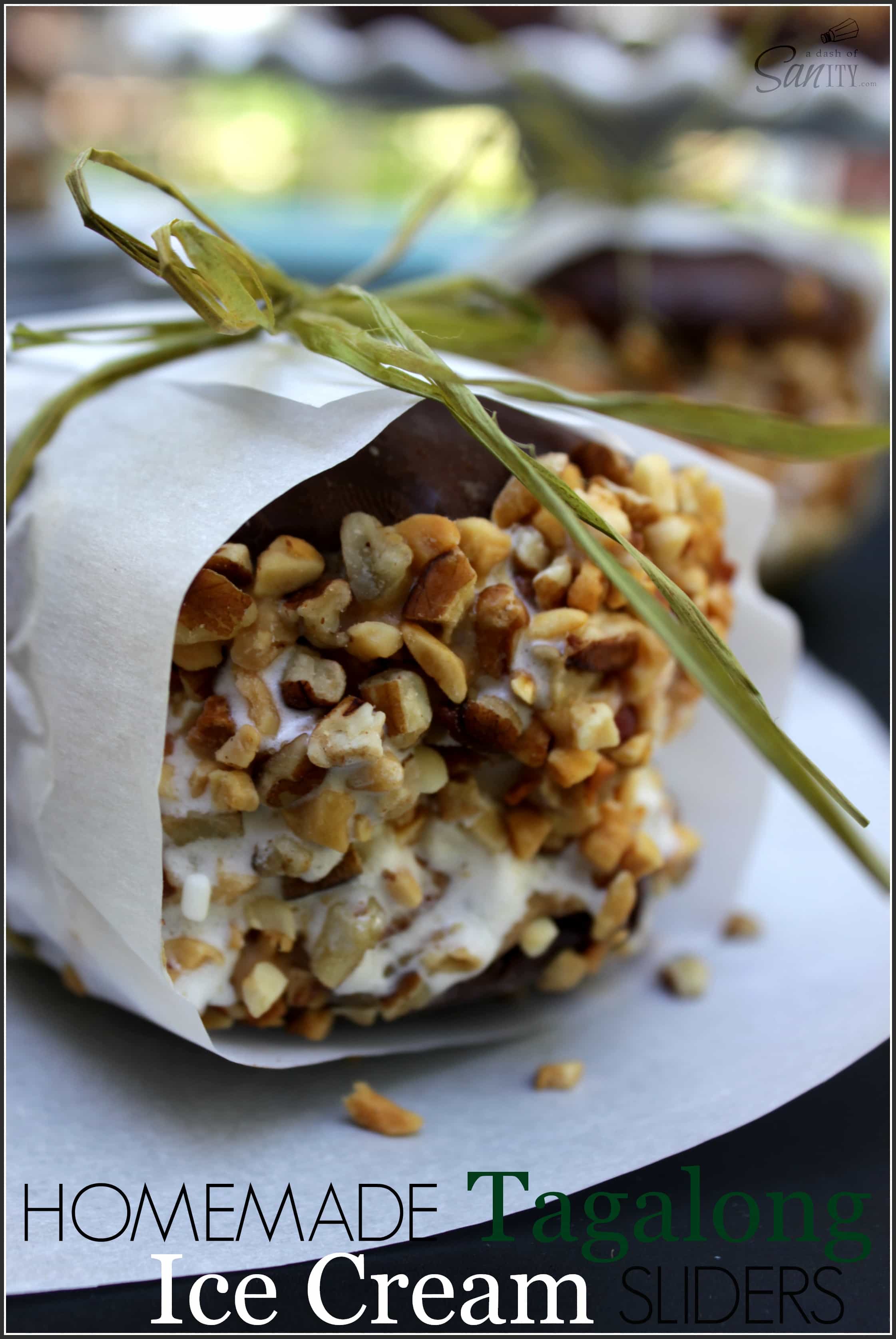 Homemade Tagalong Ice Cream Sliders