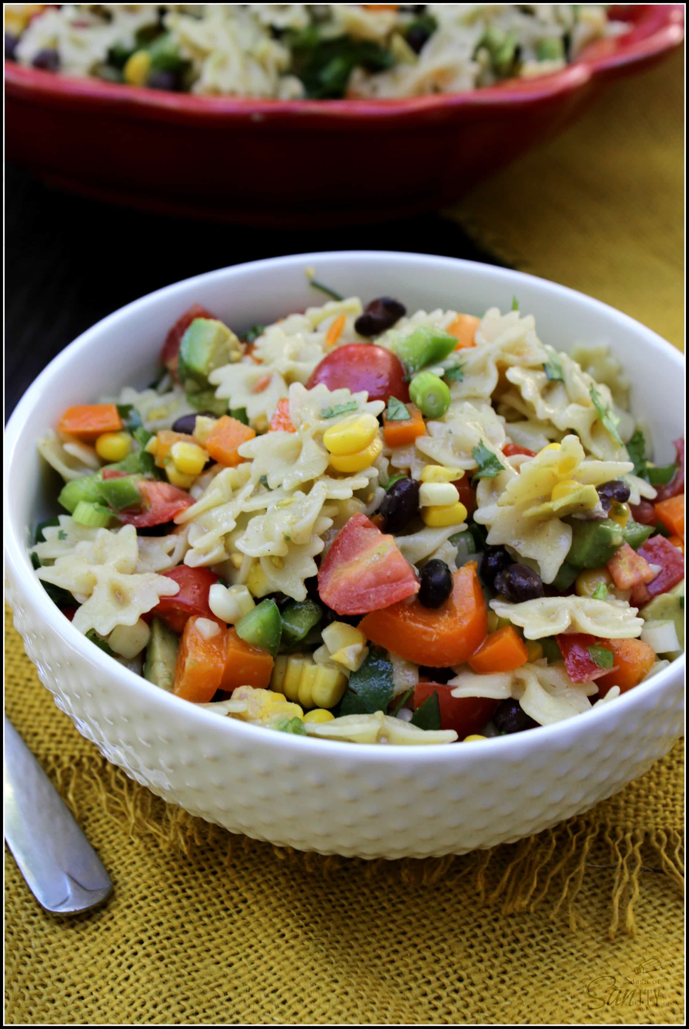 This Easy Southwestern Pasta Salad is light, refreshing, and delicious. Serve as a side dish or add grilled chicken to make this a perfect meal on its own.