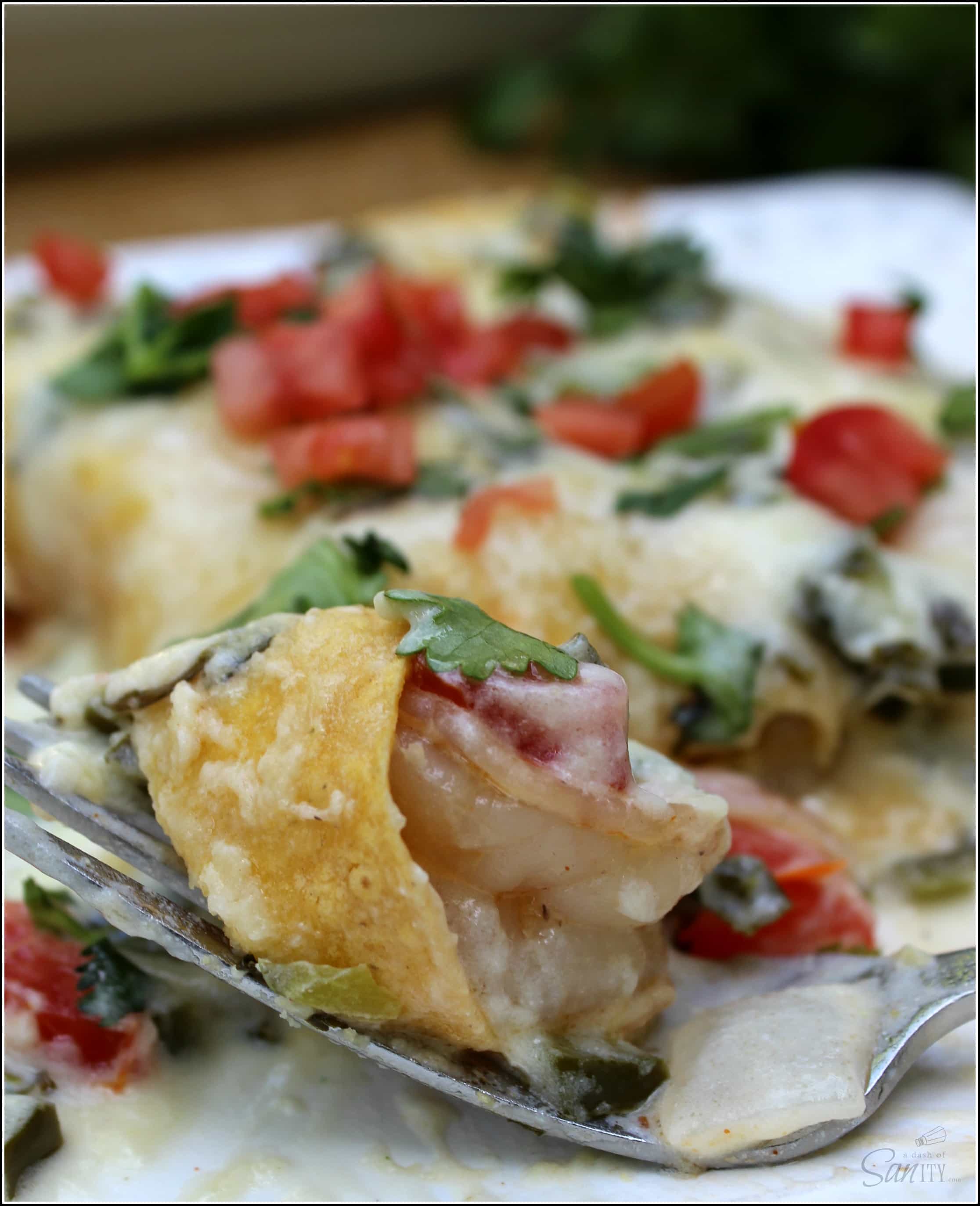 Try these Shrimp Enchiladas with Poblano Cream Sauce. They are a light & refreshing twist on classic enchiladas smothered in a creamy homemade sauce. Try these Shrimp Enchiladas with Poblano Cream Sauce. They are a light & refreshing twist on classic enchiladas smothered in a creamy homemade sauce.