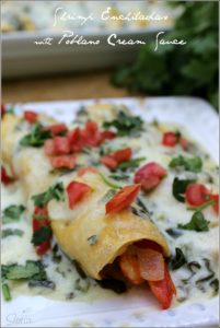 Shrimp Enchiladas with Poblano Cream Sauce