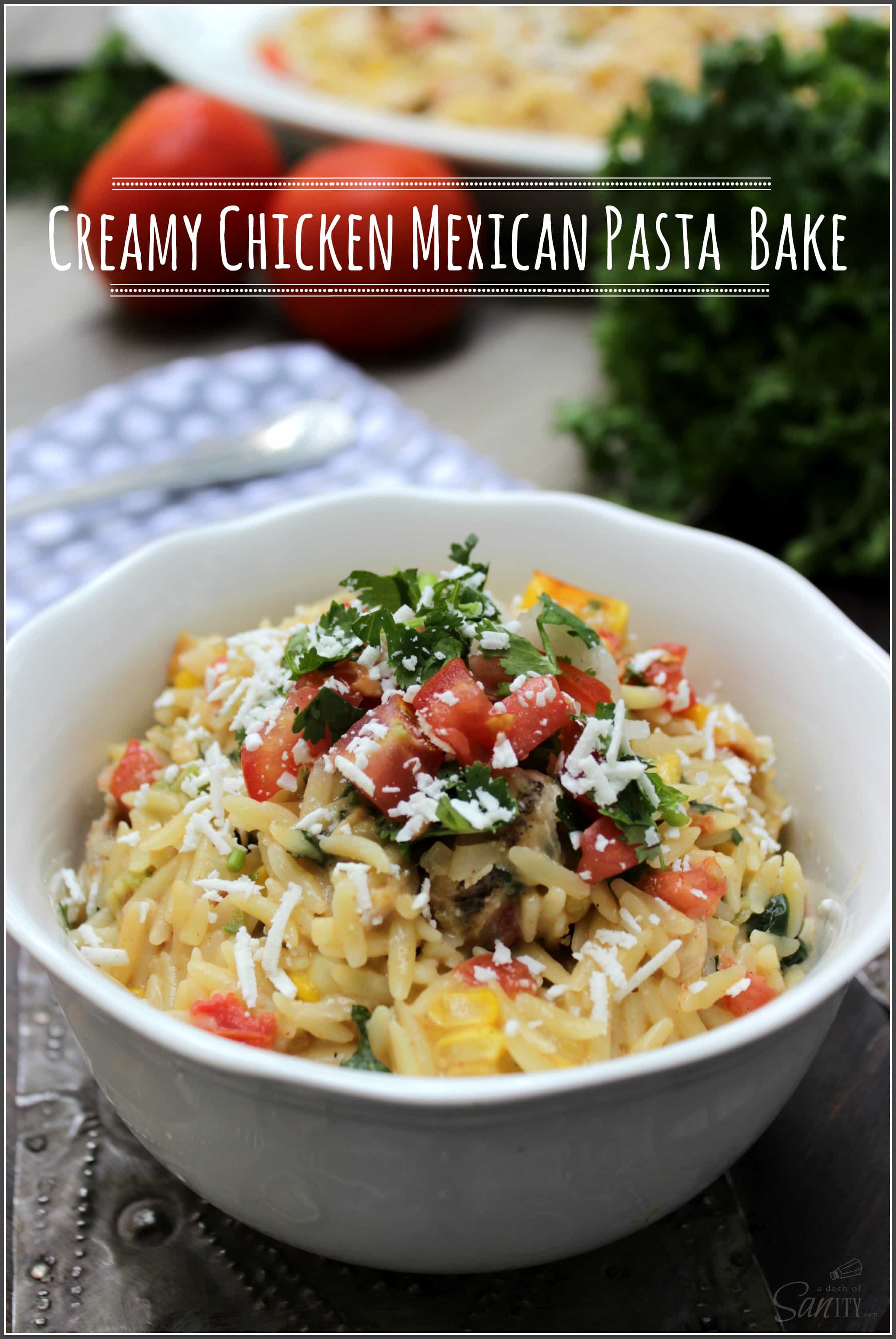 Creamy Chicken Mexican Pasta Bake