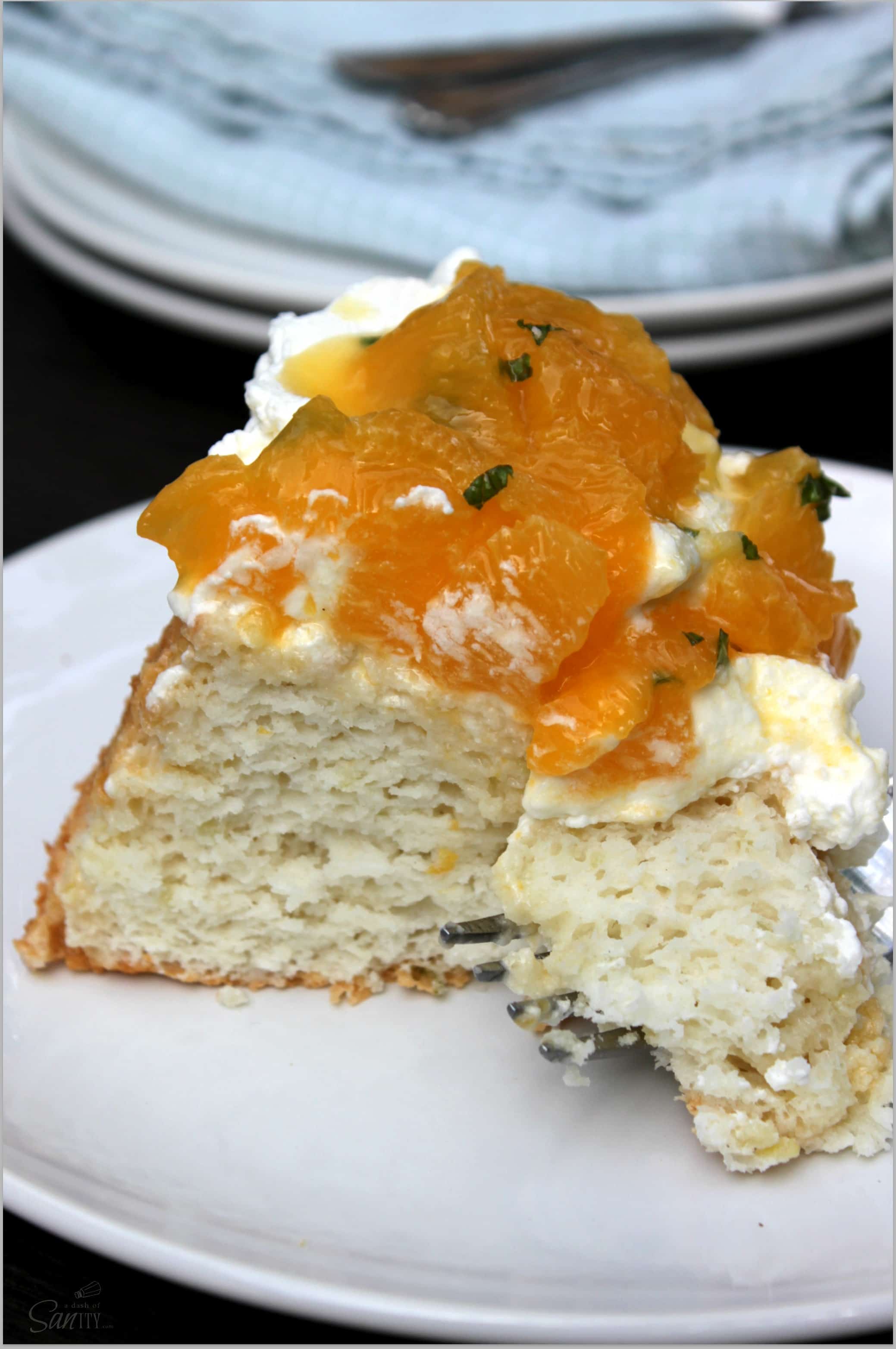 Citrus Angel Food Cake Topped with Fresh Oranges and Mint is a classic cake made with non-traditional twist. It is the perfect mix of sweet and tangy. Citrus Angel Food Cake Topped with Fresh Oranges and Mint is a classic cake made with non-traditional twist. It is the perfect mix of sweet and tangy.
