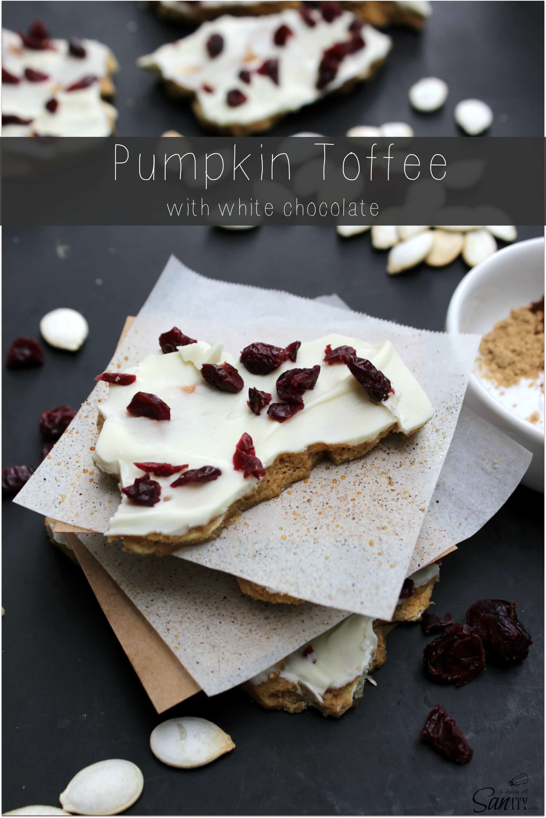 Pumpkin Toffee with White Chocolate | bring fall back a little early with this treat