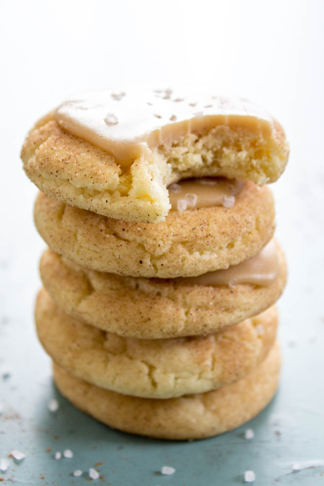 stack of caramel snickerdoodles