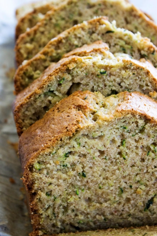 slices up close shot of zucchini bread