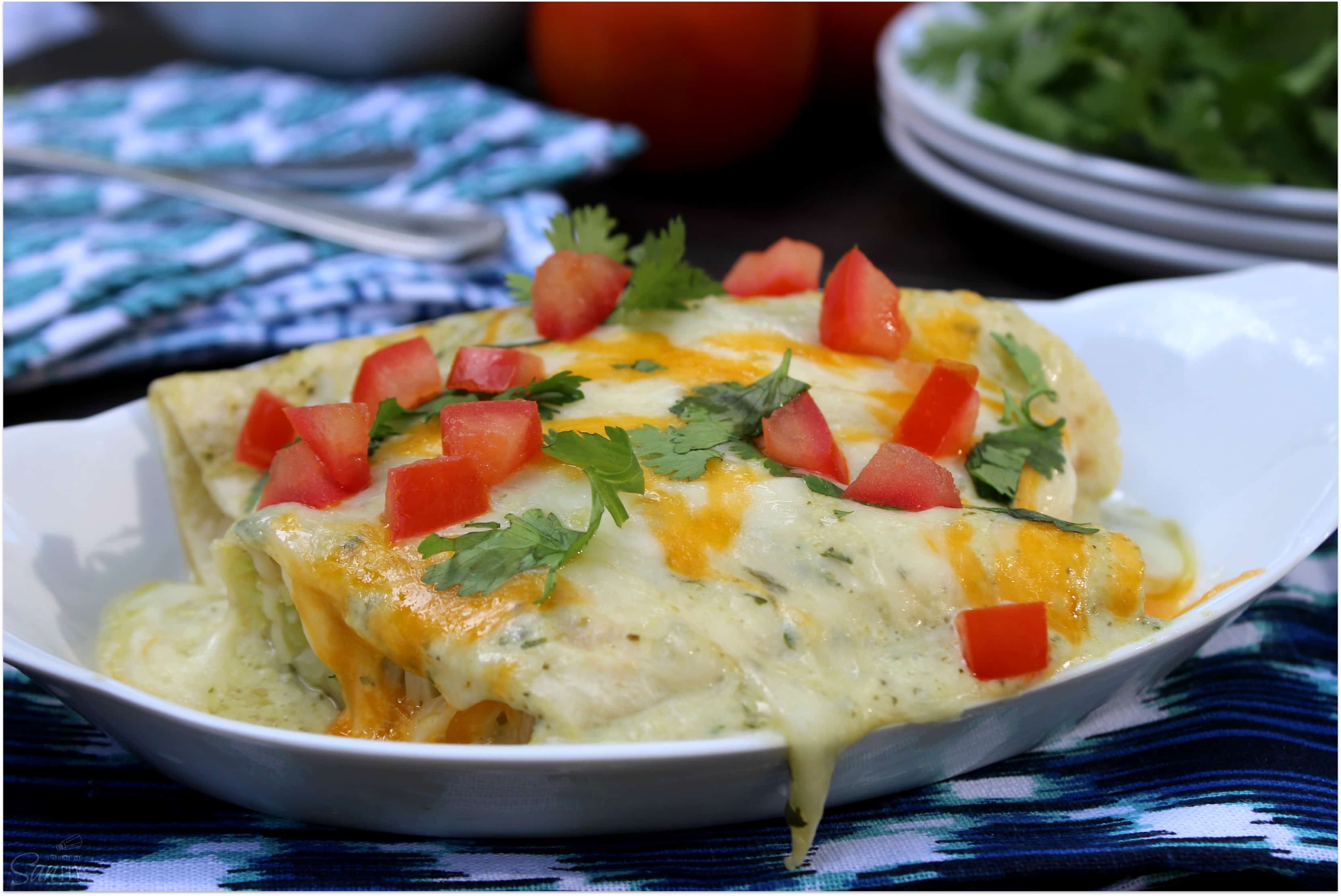 These Zucchini Enchiladas with Roasted Green Chile Sauce are honestly the best you will ever have. You will never go back to a red sauce again.