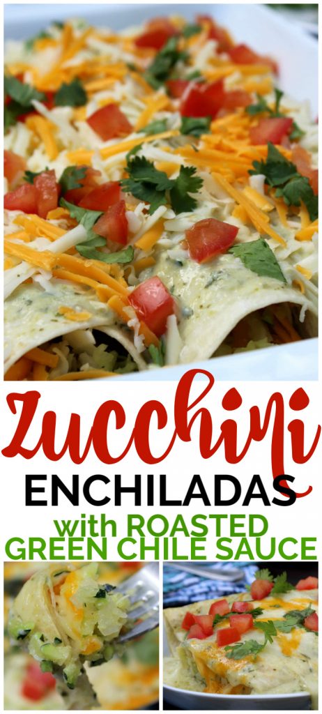 Zucchini Enchiladas with Roasted Green Chile Sauce pinterest image