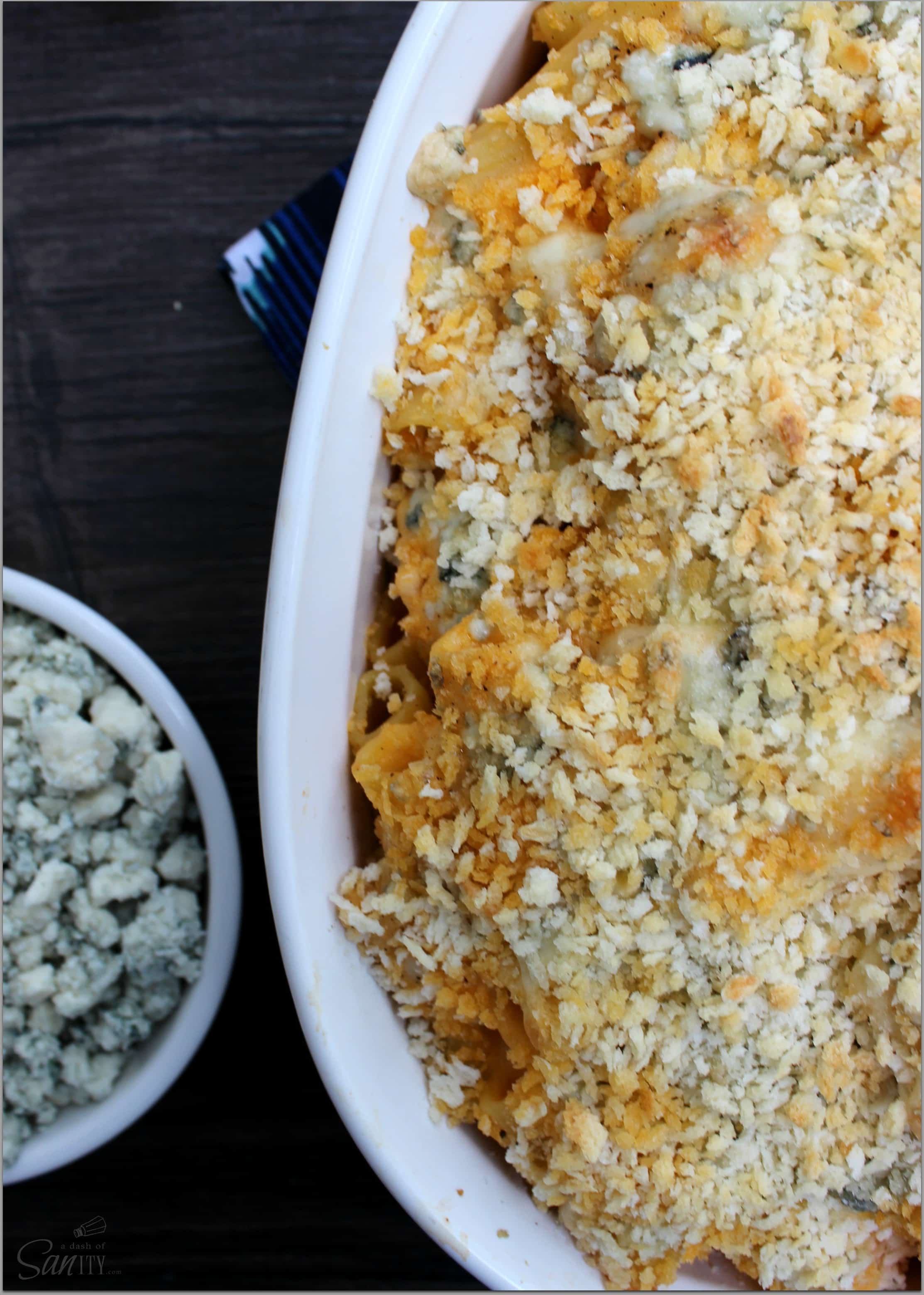 This Creamy Buffalo Chicken bake is a deliciously creamy pasta dish inspired from one of America’s favorite appetizers, Buffalo Chicken Wings.