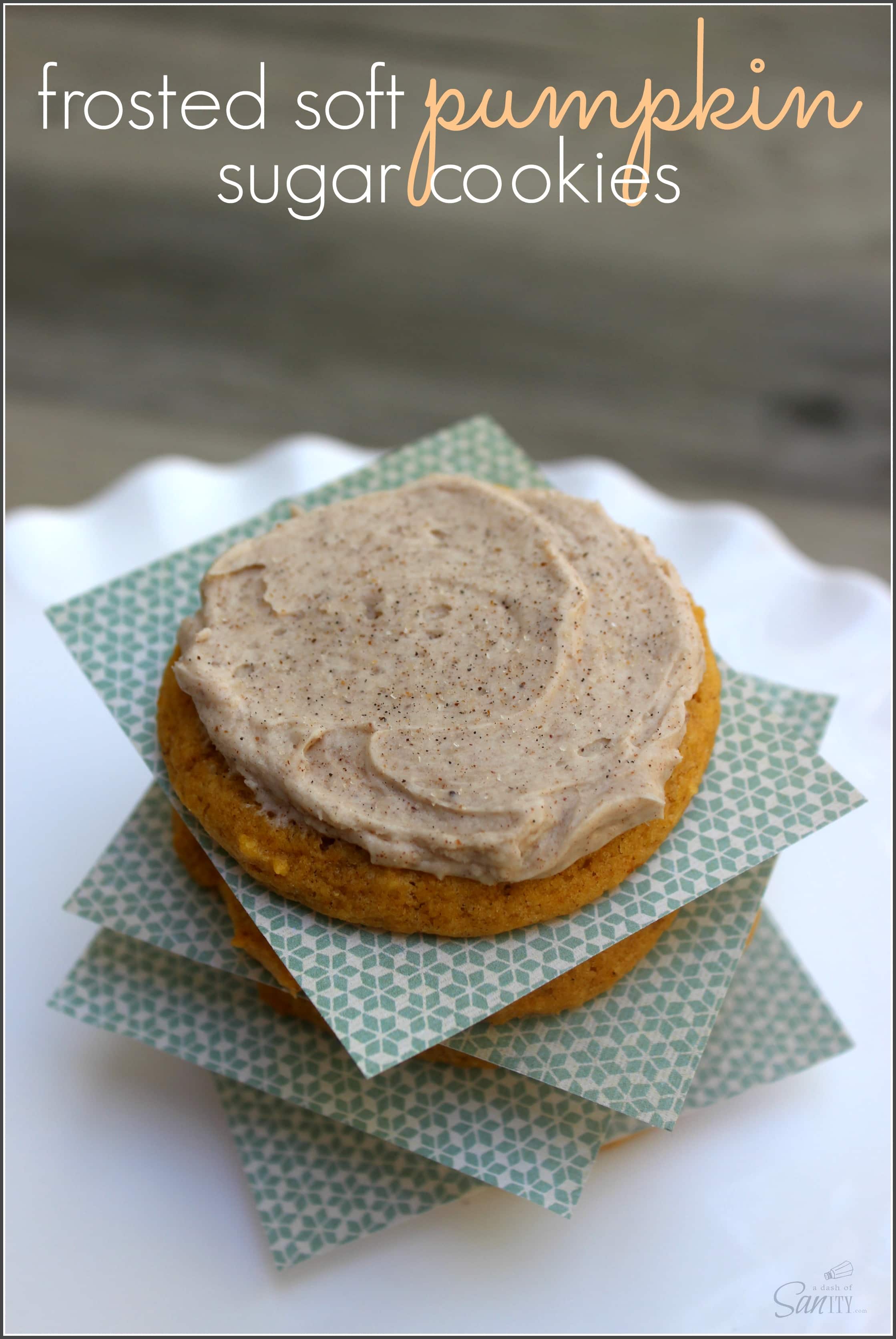 Frosted Soft Pumpkin Sugar Cookies