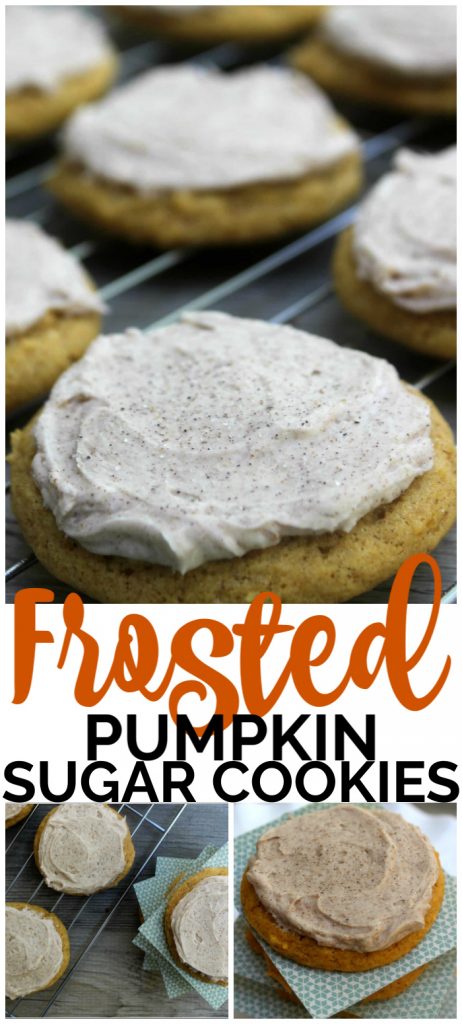 Frosted Soft Pumpkin Sugar Cookies pinterest image