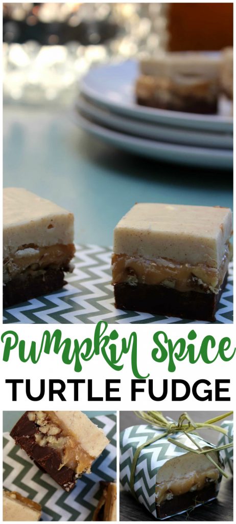 Pumpkin Spice Turtle Fudge pinterest image