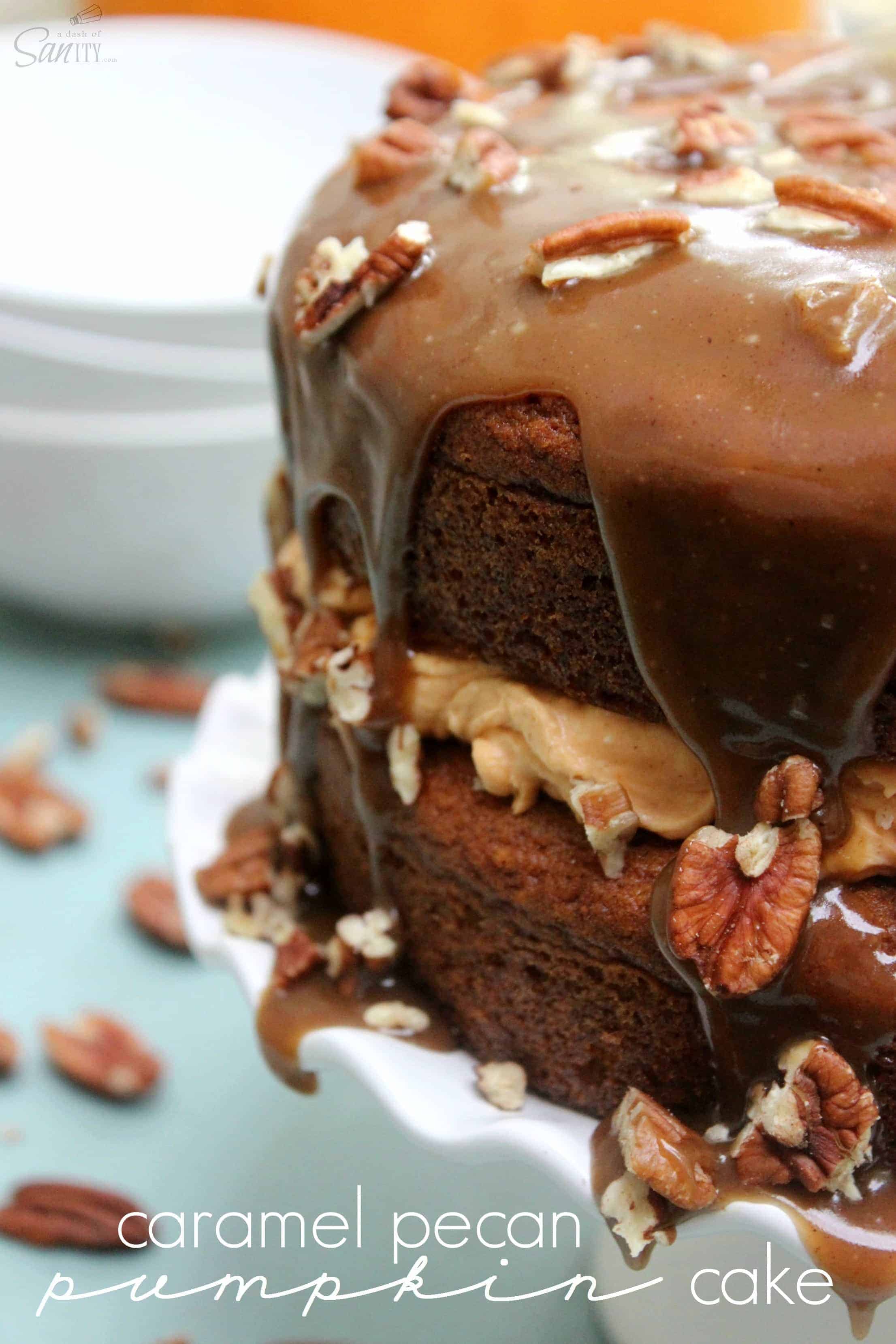 cake with caramel sauce