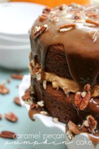Caramel Pecan Pumpkin Cake