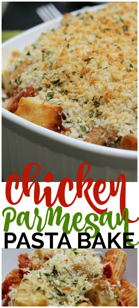 Chicken Parmesan Pasta Bake pinterest image