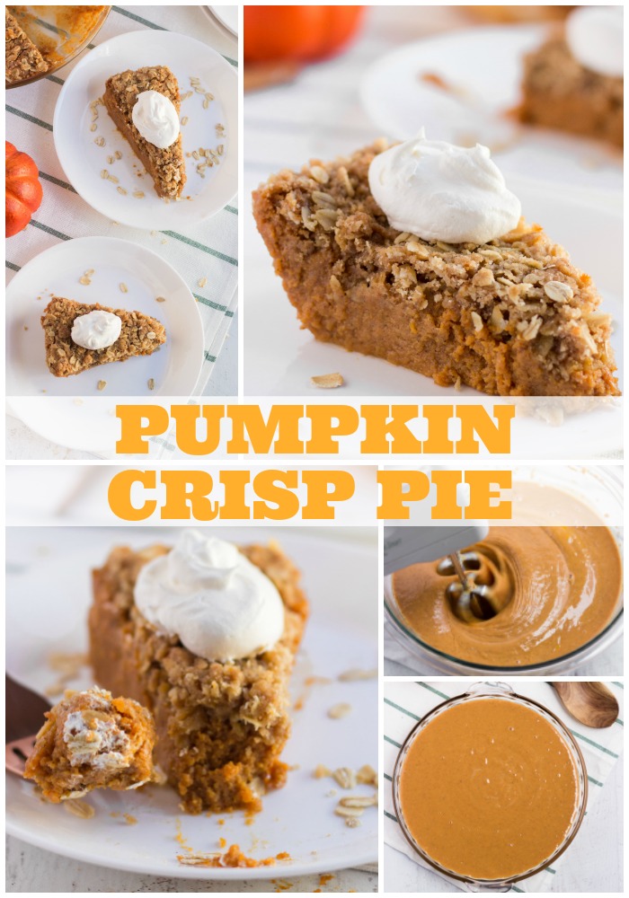 Pumpkin Crisp Pie pinterest collage of photos above