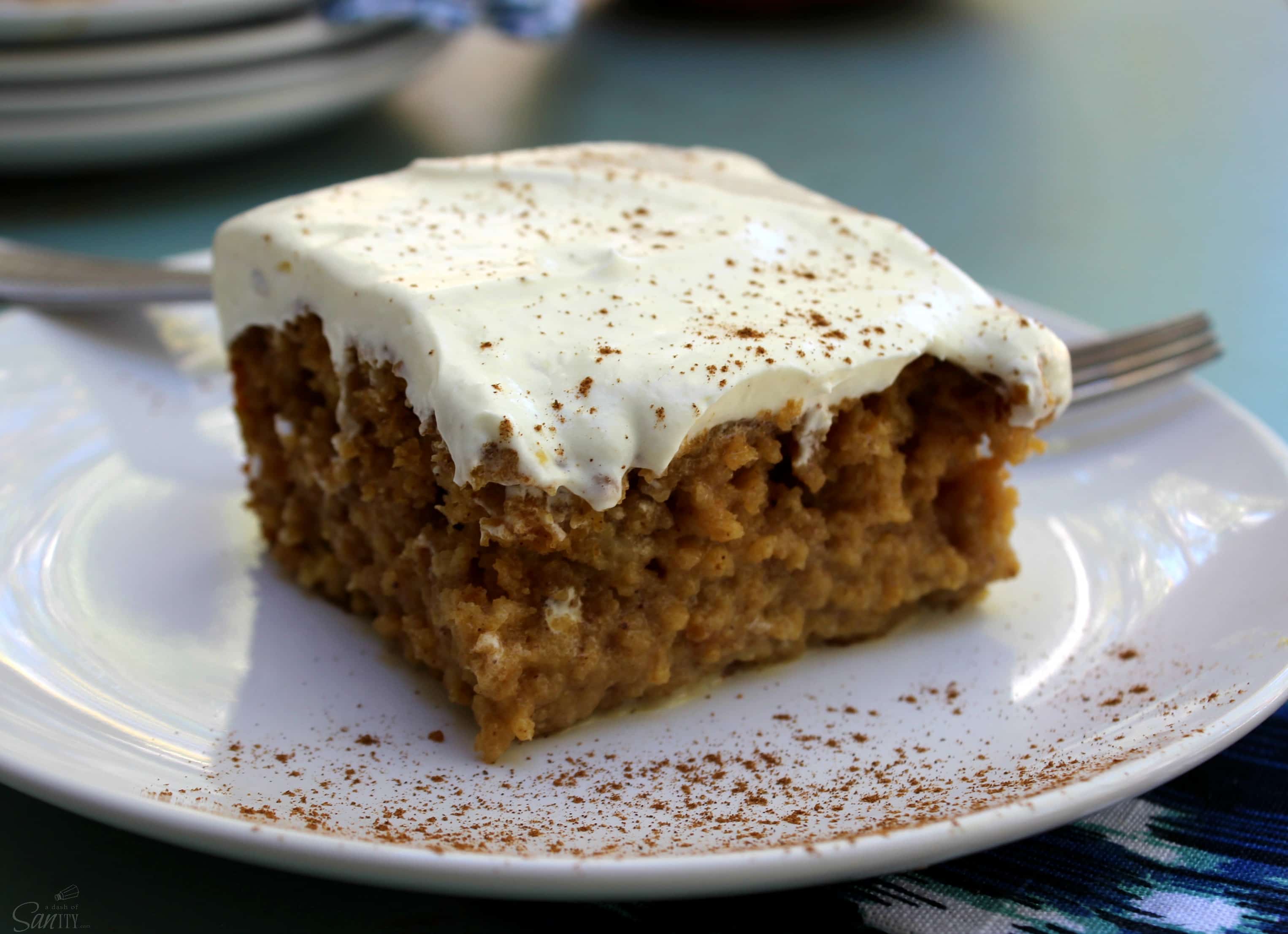 This Pumpkin Eggnog Tres Leches is an amazingly delicious pumpkin cake soaked in an eggnog milk custard, perfect for any holiday occasion.