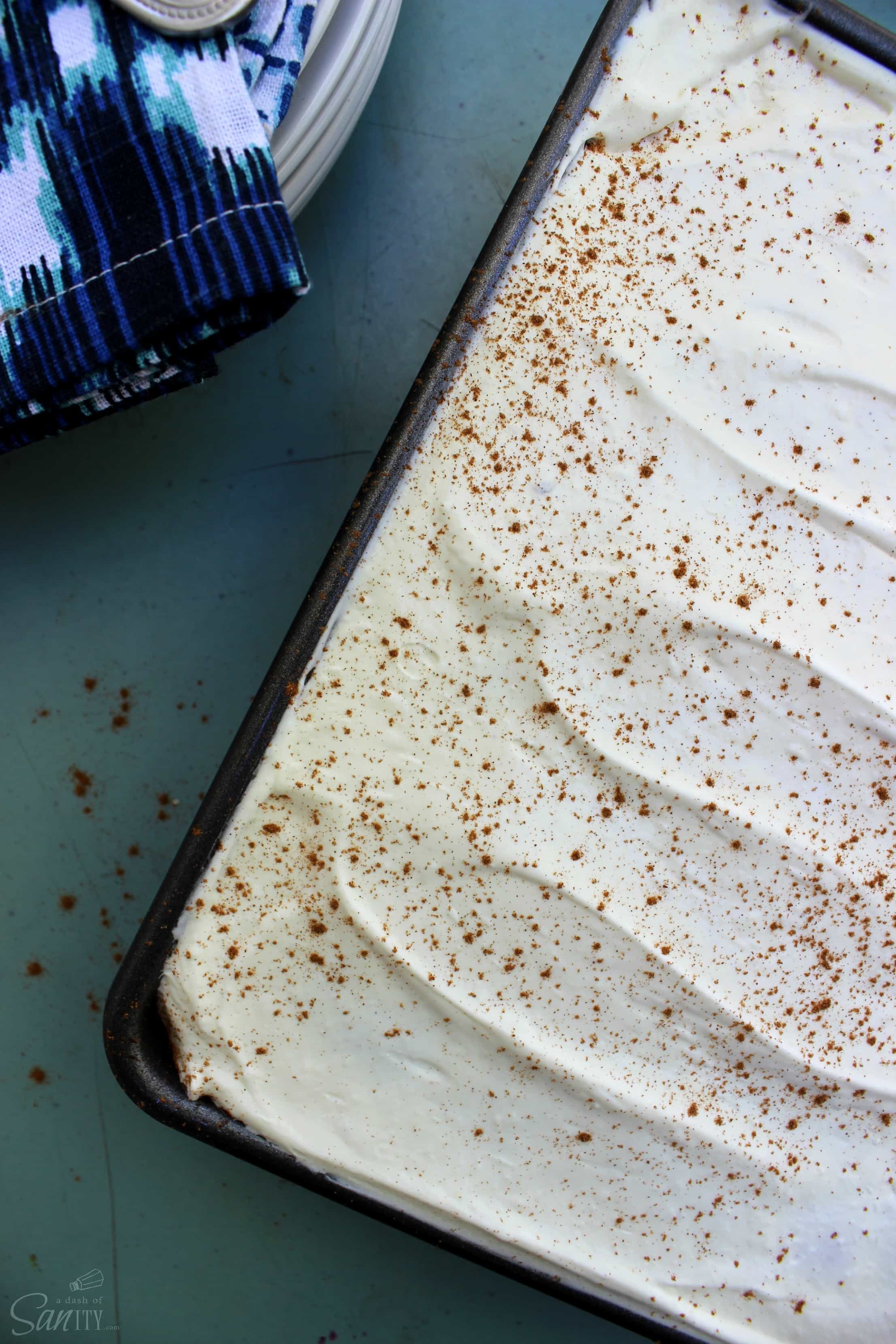 This Pumpkin Eggnog Tres Leches is an amazingly delicious pumpkin cake soaked in an eggnog milk custard, perfect for any holiday occasion.
