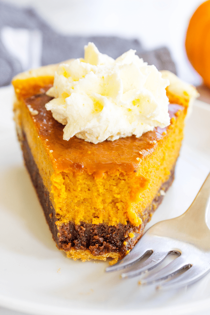 pumpkin fudge pie on plate