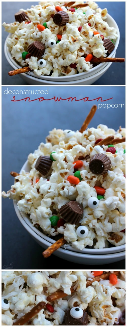 Deconstructed Snowman Popcorn