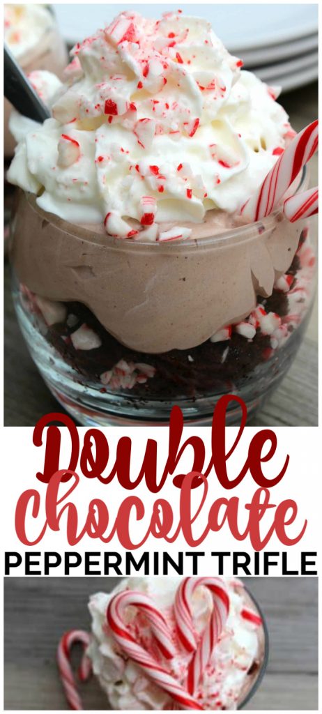 Double Chocolate Peppermint Trifle pinterest image