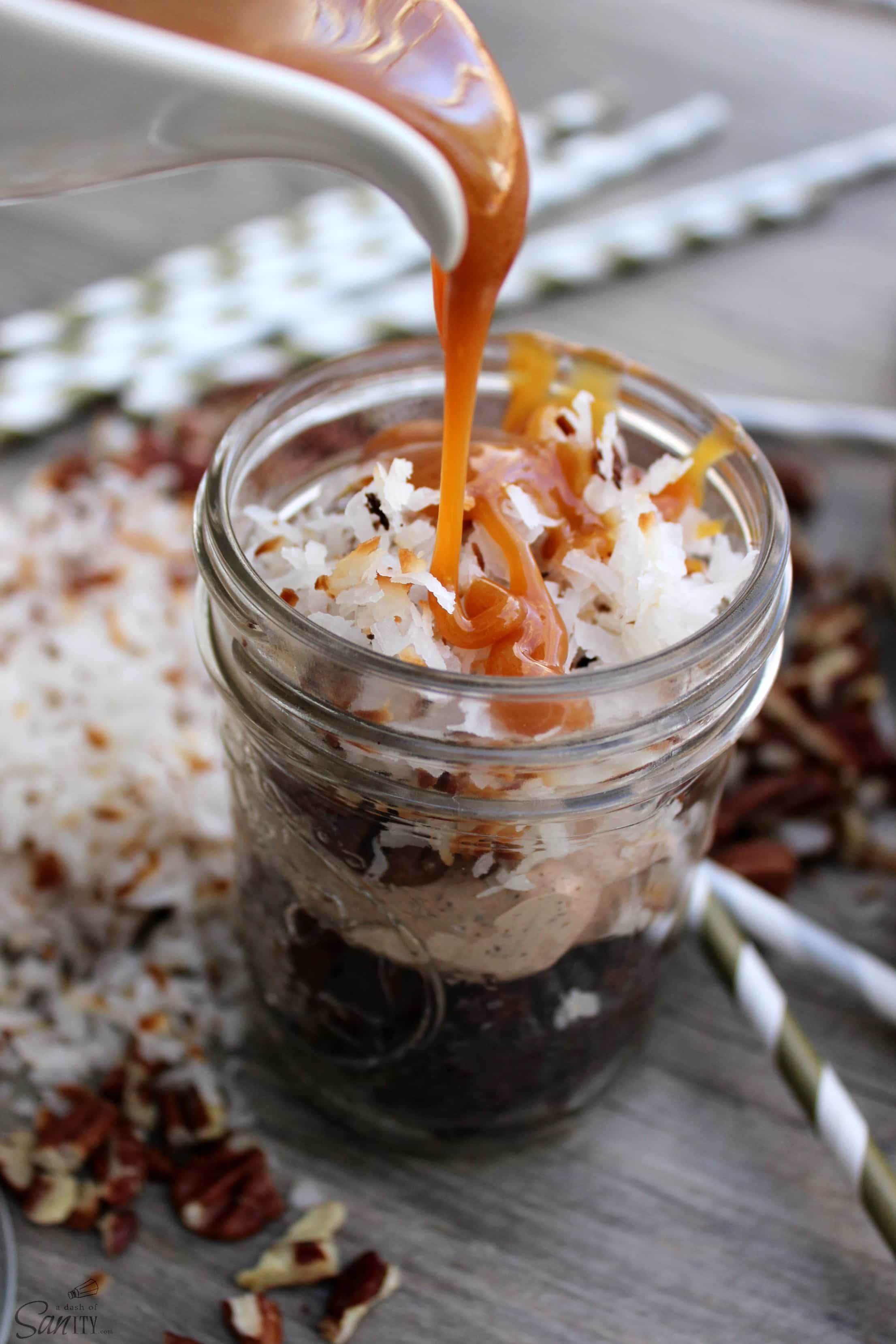 These No Bake German Chocolate Cheesecakes are amazingly delicious, easy to make, and will bring your friends & family a whole lot of cheer. No Bake German Chocolate Cheesecake CARAMEL SAUCE