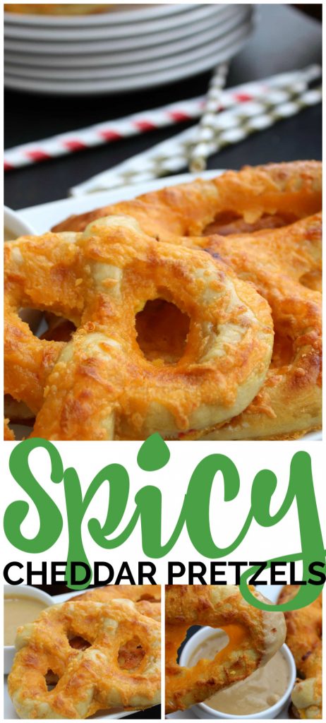 Spicy Cheddar Pretzels pinterest image