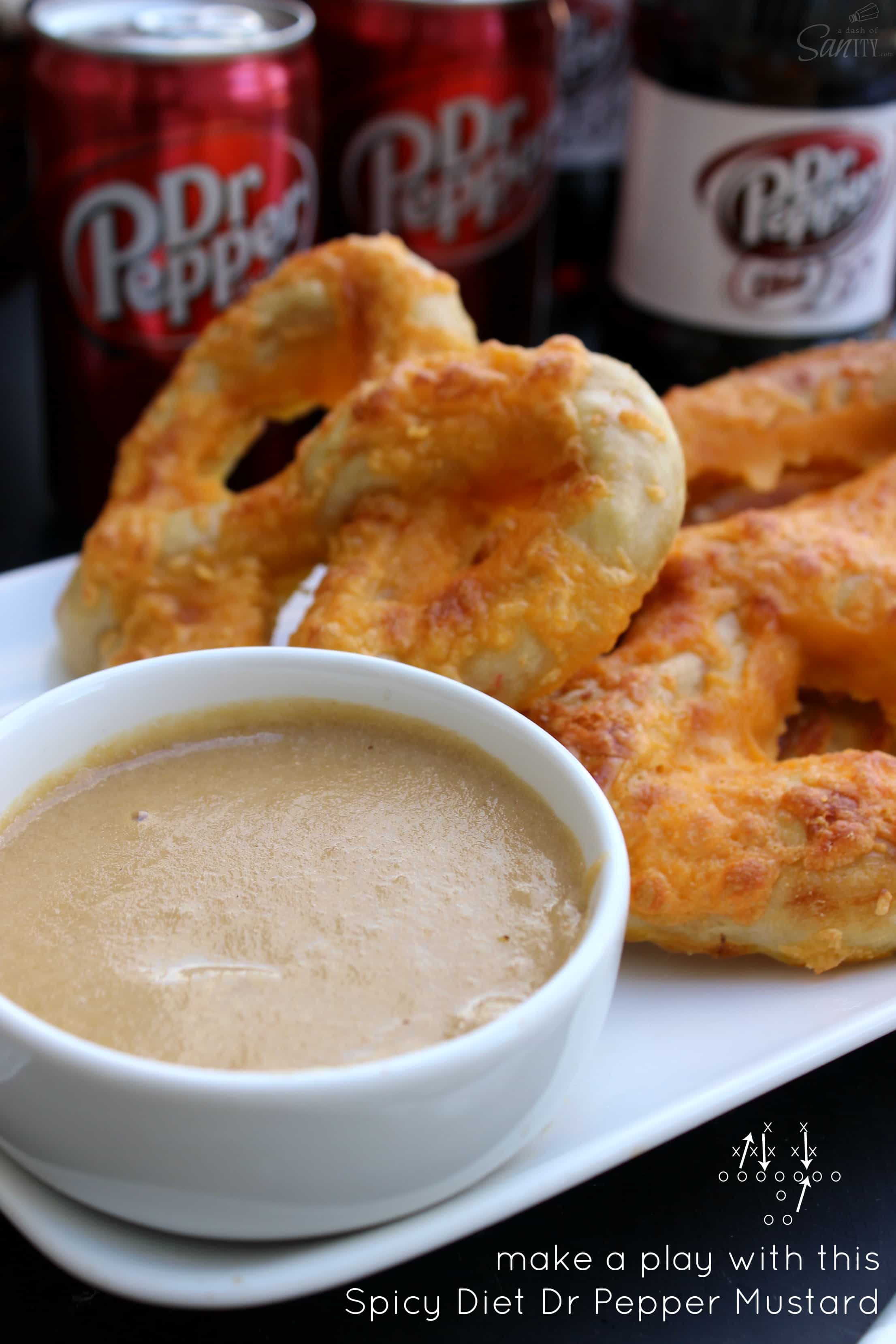 Try these Spicy Cheddar Pretzels, dipped in a homemade Spicy Mustard made with Dr. Pepper. This will be a game-day favorite for everyone.