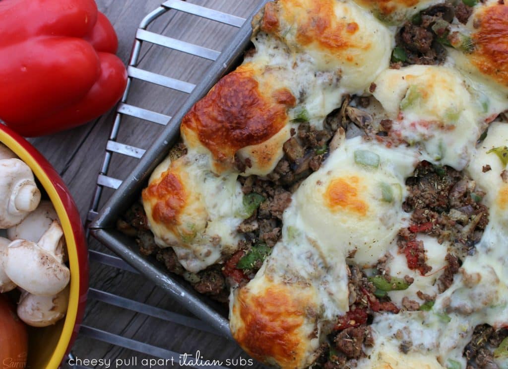 Cheesy Pull Apart Italian Sub Rolls view main
