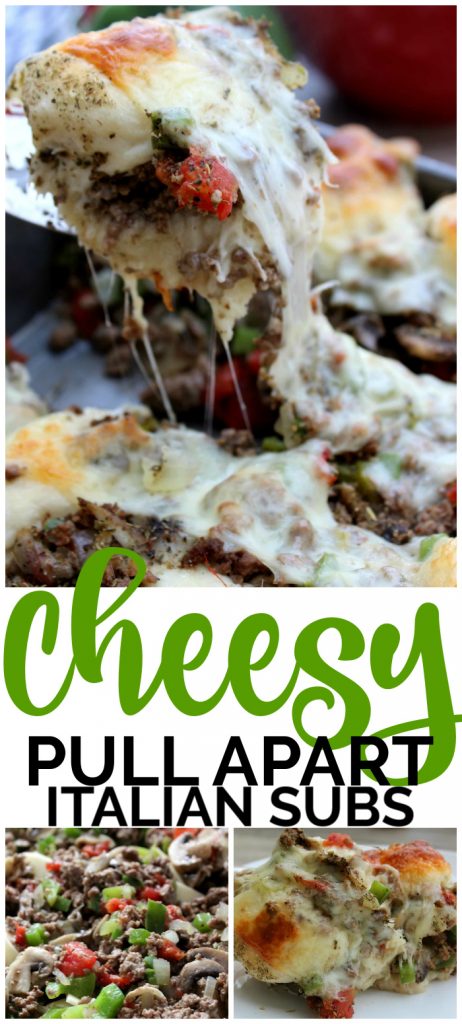 Cheesy Pull Apart Italian Subs pinterest image
