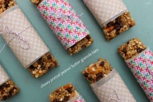 Chewy Pretzel Peanut Butter Granola Bars