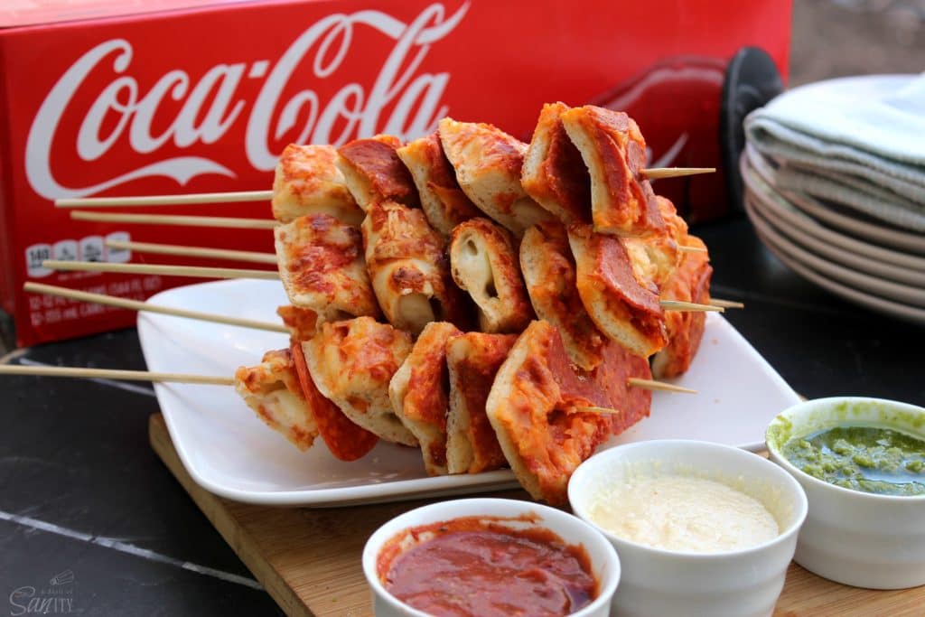 Pizza Kabobs Coke