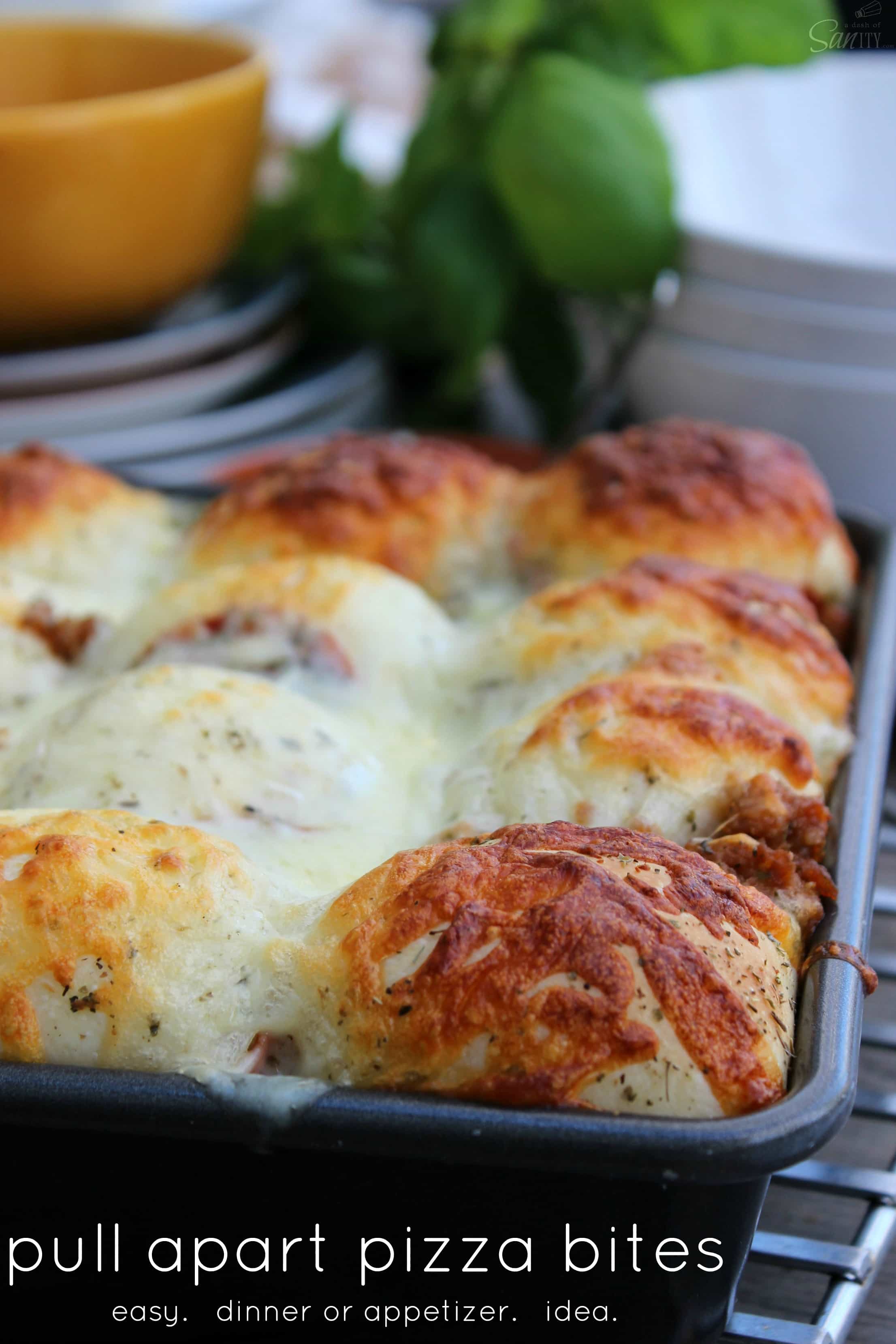 Pull Apart Pizza Bites are a quick, easy, and delicious meal to serve as a dinner or appetizer. Dress with the toppings you like from your favorite pizza.
