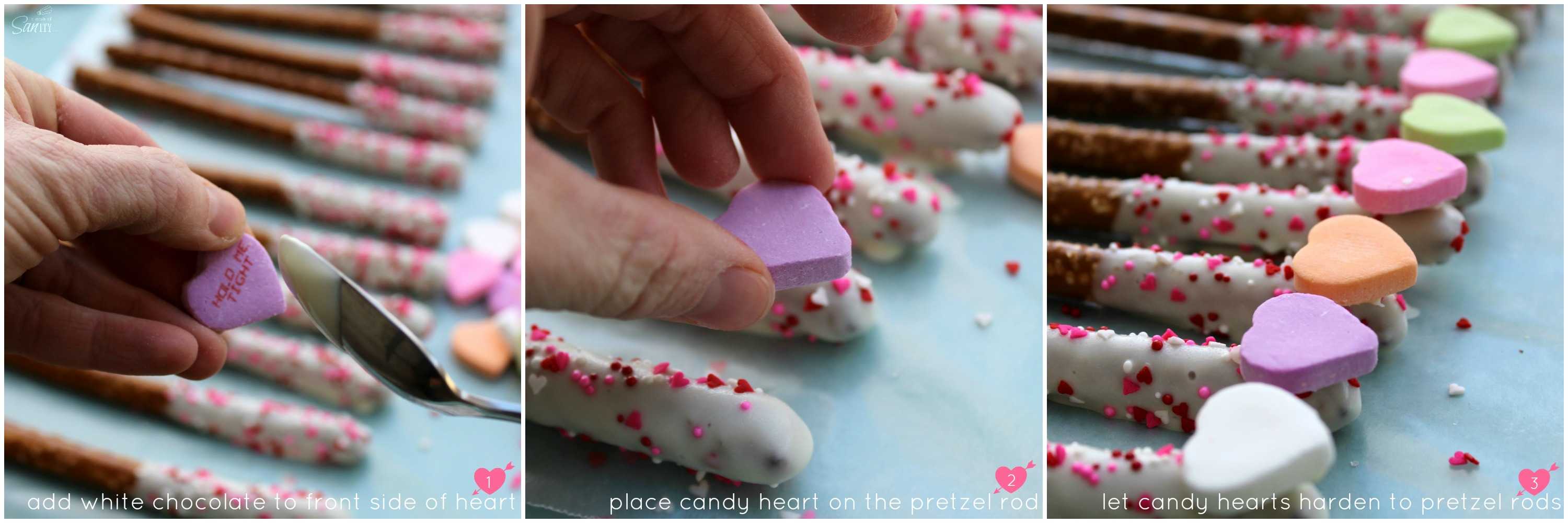 Cupid’s Arrow Pretzel Rods are a fun and festive Valentine’s Day treat. Using Vanilla CandiQuik and conversation candy hearts, these are easy to prepare. Cupid’s Arrow Pretzel Rods are a fun and festive Valentine’s Day treat. Using Vanilla CandiQuik and conversation candy hearts, these are easy to prepare.